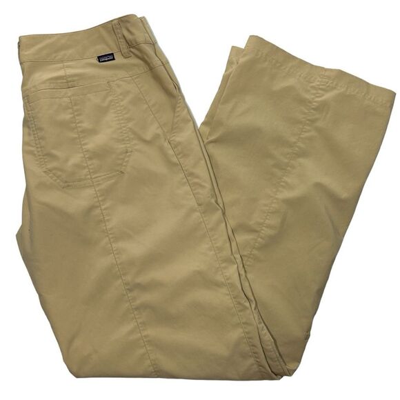 Patagonia Women’s Inter-Continental Khaki Roll-Up Full Length Pants Capris Sz 10 - Picture 1 of 8